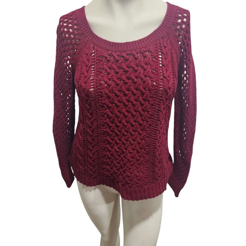American Eagle Outfitters Cable Knit Sweater Womens Sz M Chunky Open Weave